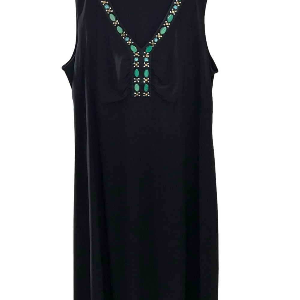 Le BOS Black short  sleeve embellished sheath dress size 20W